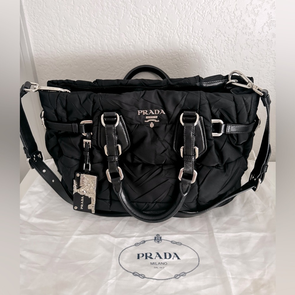 PRADA Black Saffiano 2-way Shoulder Bag